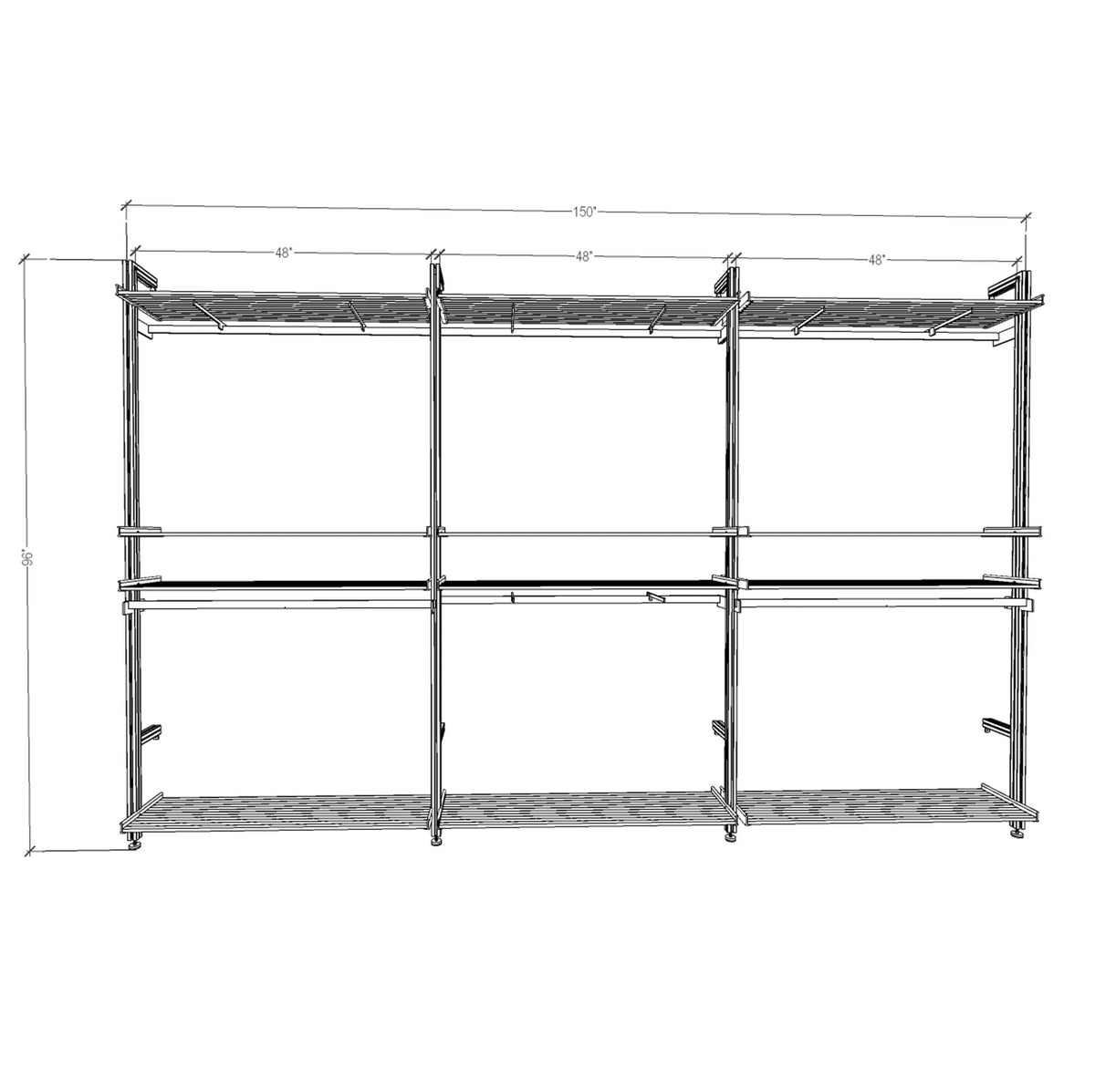 Storage Racks With Dimensions 3 Bay Retail Display Shelving Units – Modern Shelving