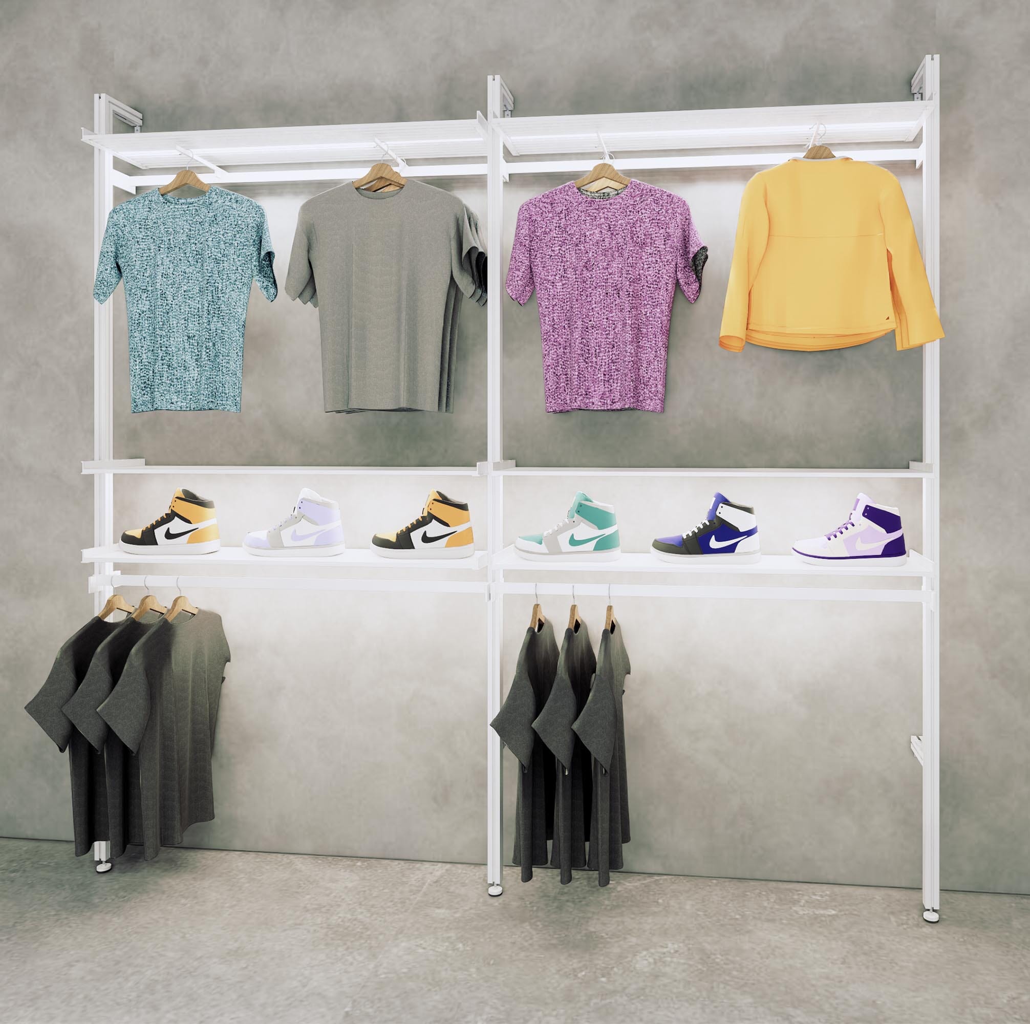 Retail Display Shelving Units 2 Bay Modern Shelving