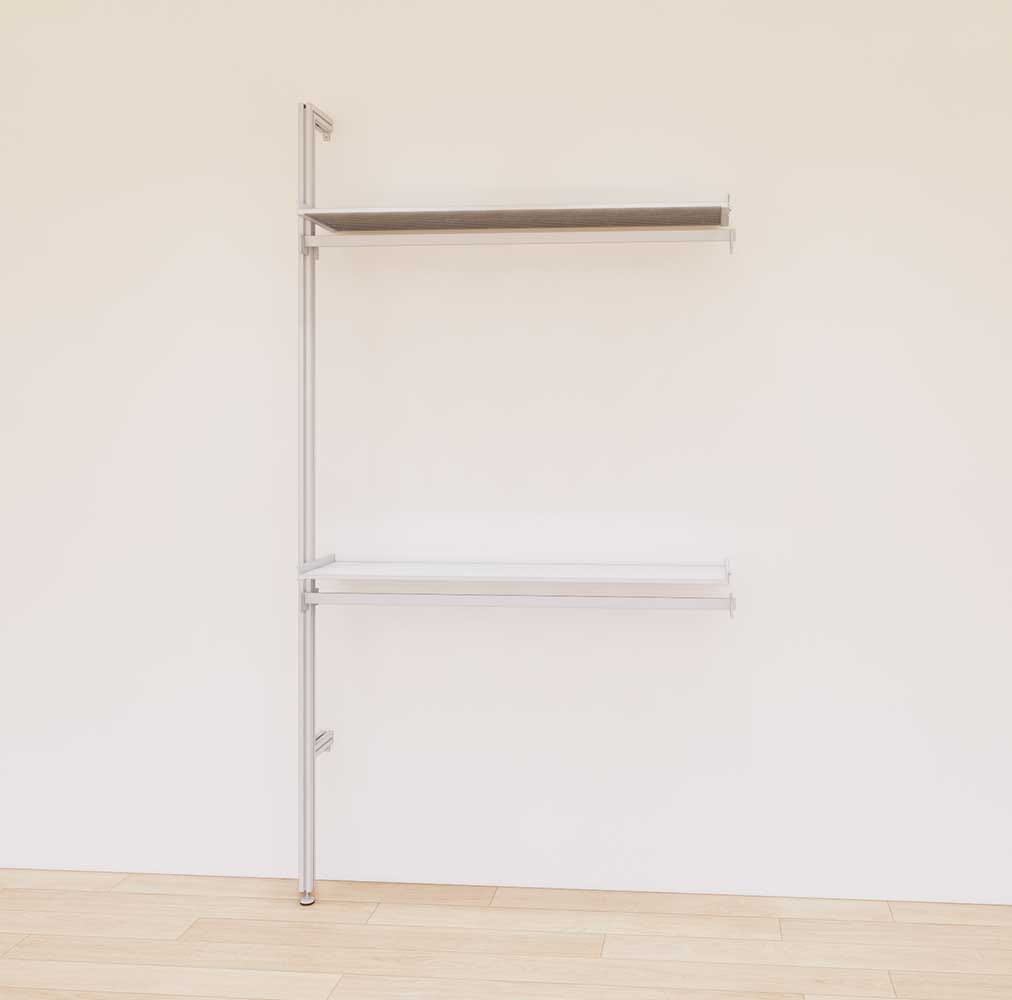 Retail Display Shelving with 2 Shelves + 2 Hanger Bars