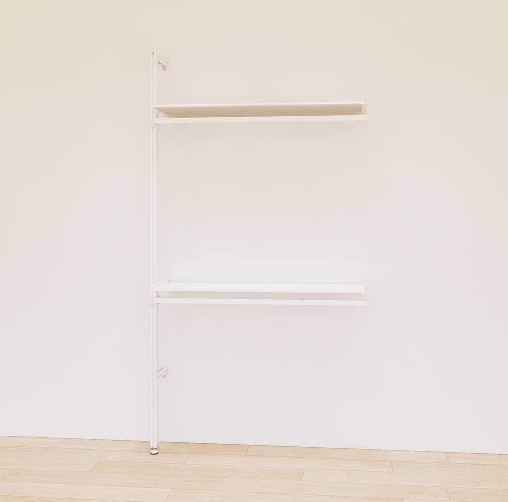 Retail Display Shelving with 2 Shelves + 2 Hanger Bars