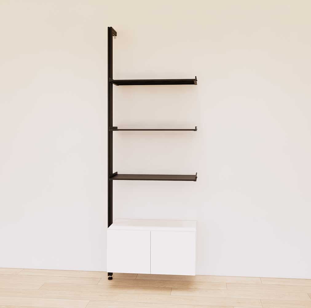 Retail Display Shelving with Base Cabinets