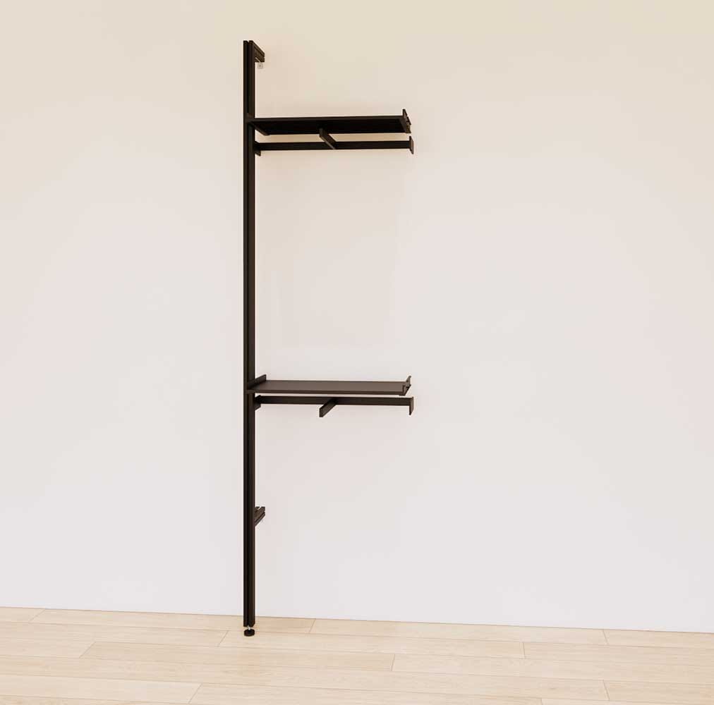 Retail Display Shelving Units with Front Hanging Hangers + Shelves