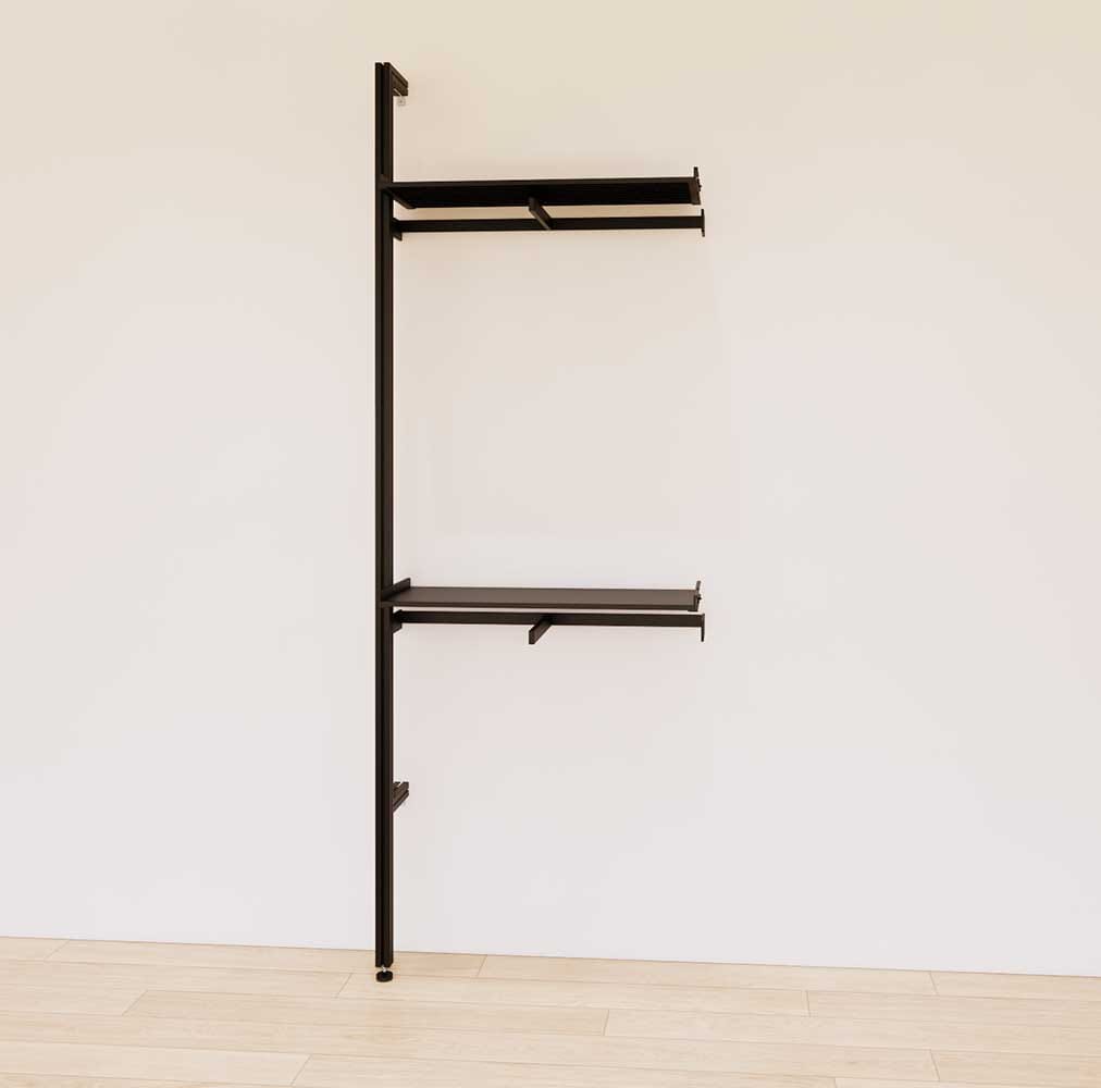 Retail Display Shelving Units with Front Hanging Hangers + Shelves