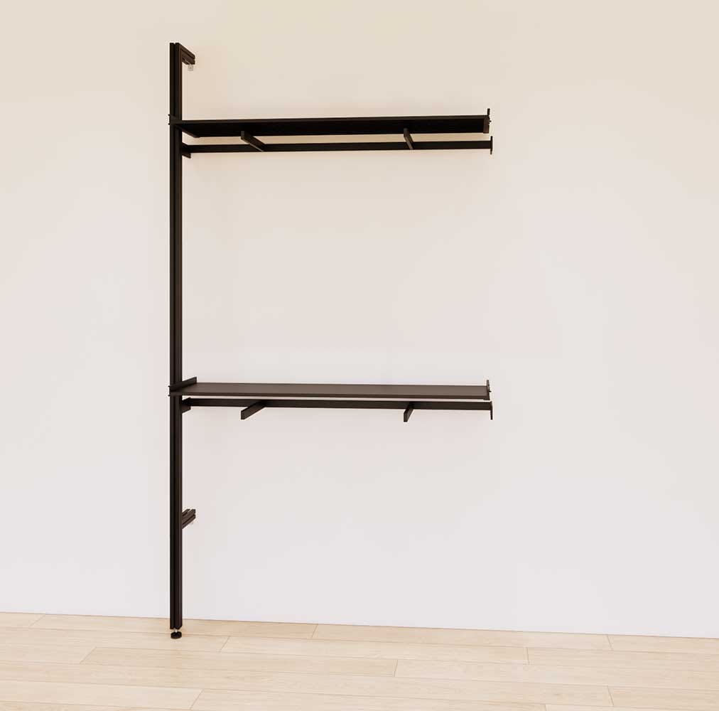 Retail Display Shelving Units with Front Hanging Hangers + Shelves