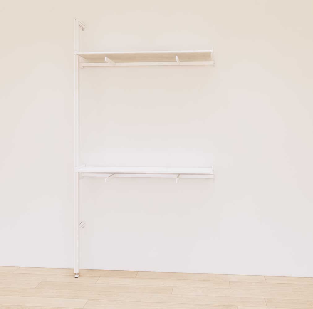 Retail Display Shelving Units with Front Hanging Hangers + Shelves