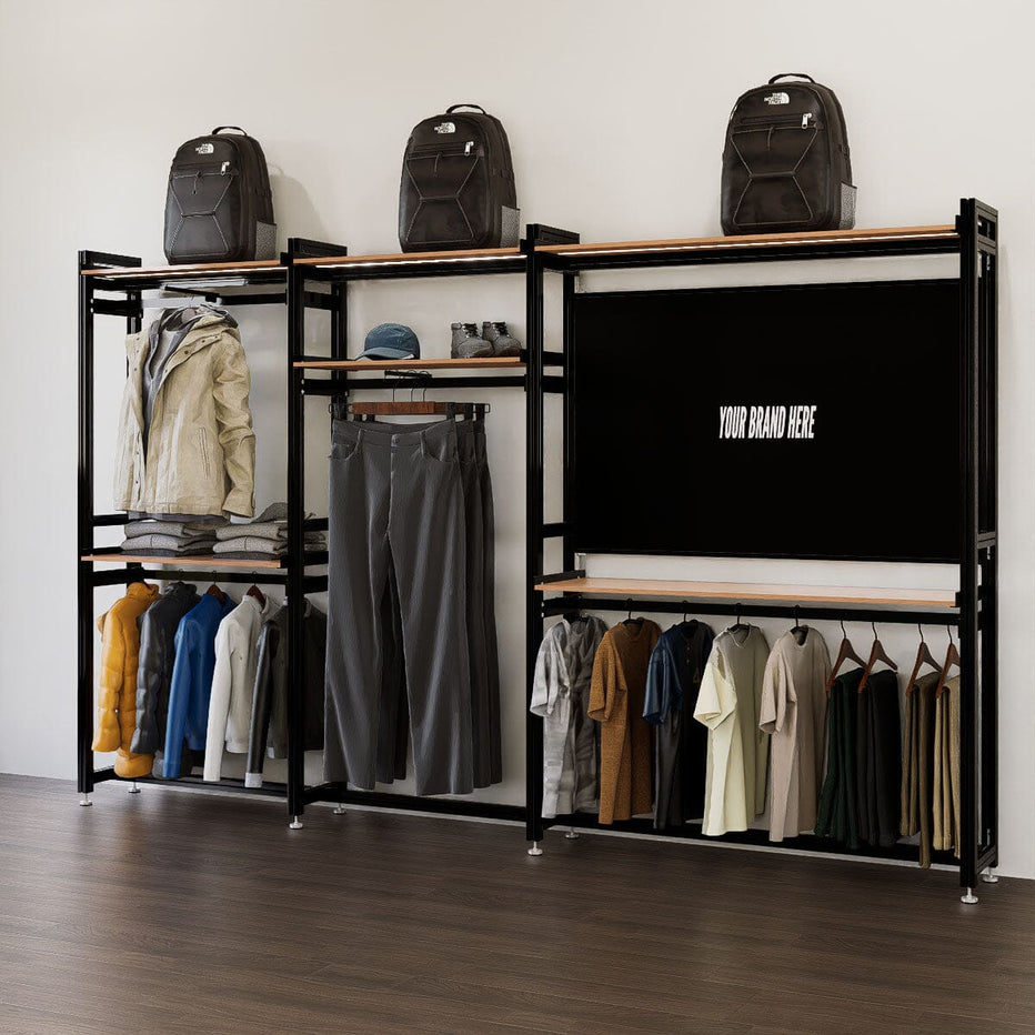 Retail Hunting Display Stand Alone Modern Retail Display with Top Shelving/Branding – Modern ...