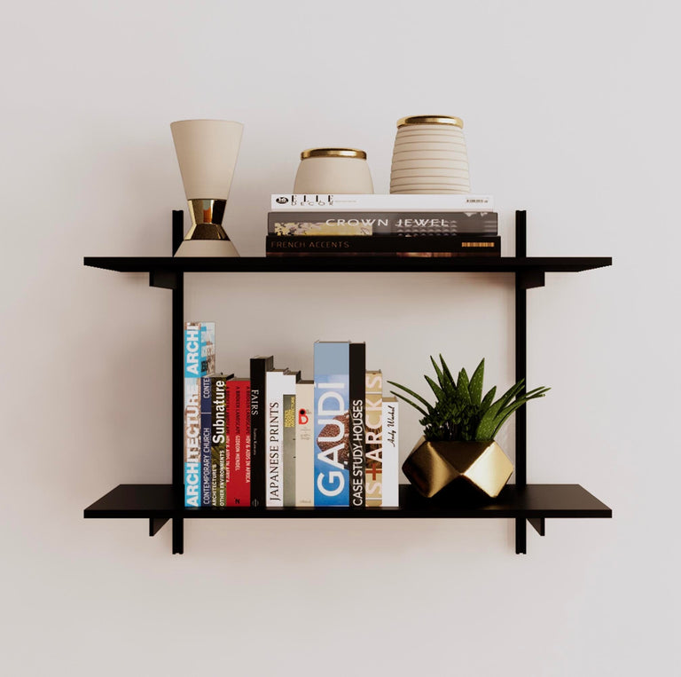 Wall Mounted Shelving Units 2 Shelf Aluminum Modern Shelving