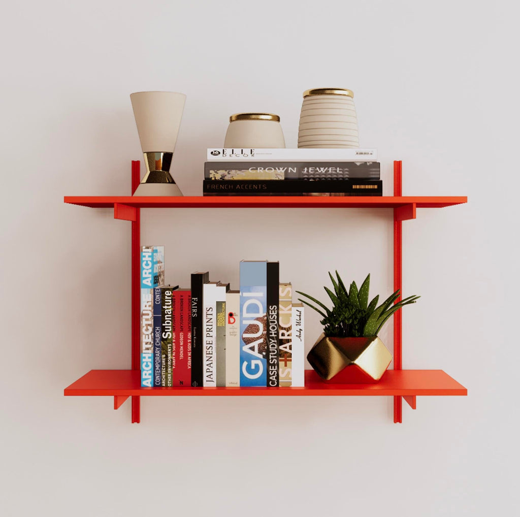 Wall Mounted Shelving Units 2 Shelf Aluminum Modern Shelving
