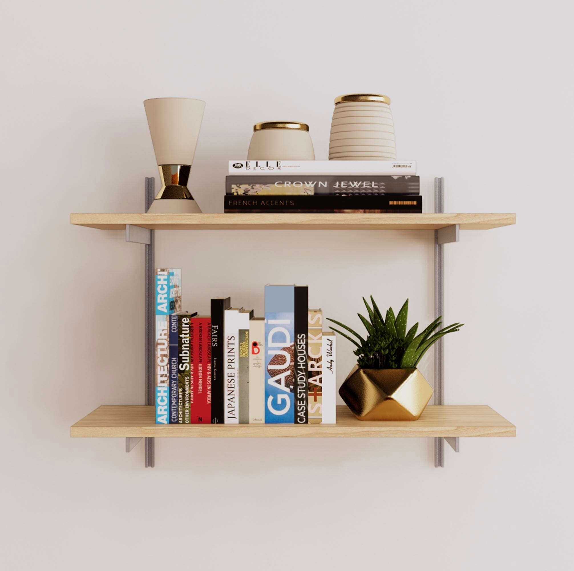 Wall Mounted Shelving Units - 2 Shelf Wood