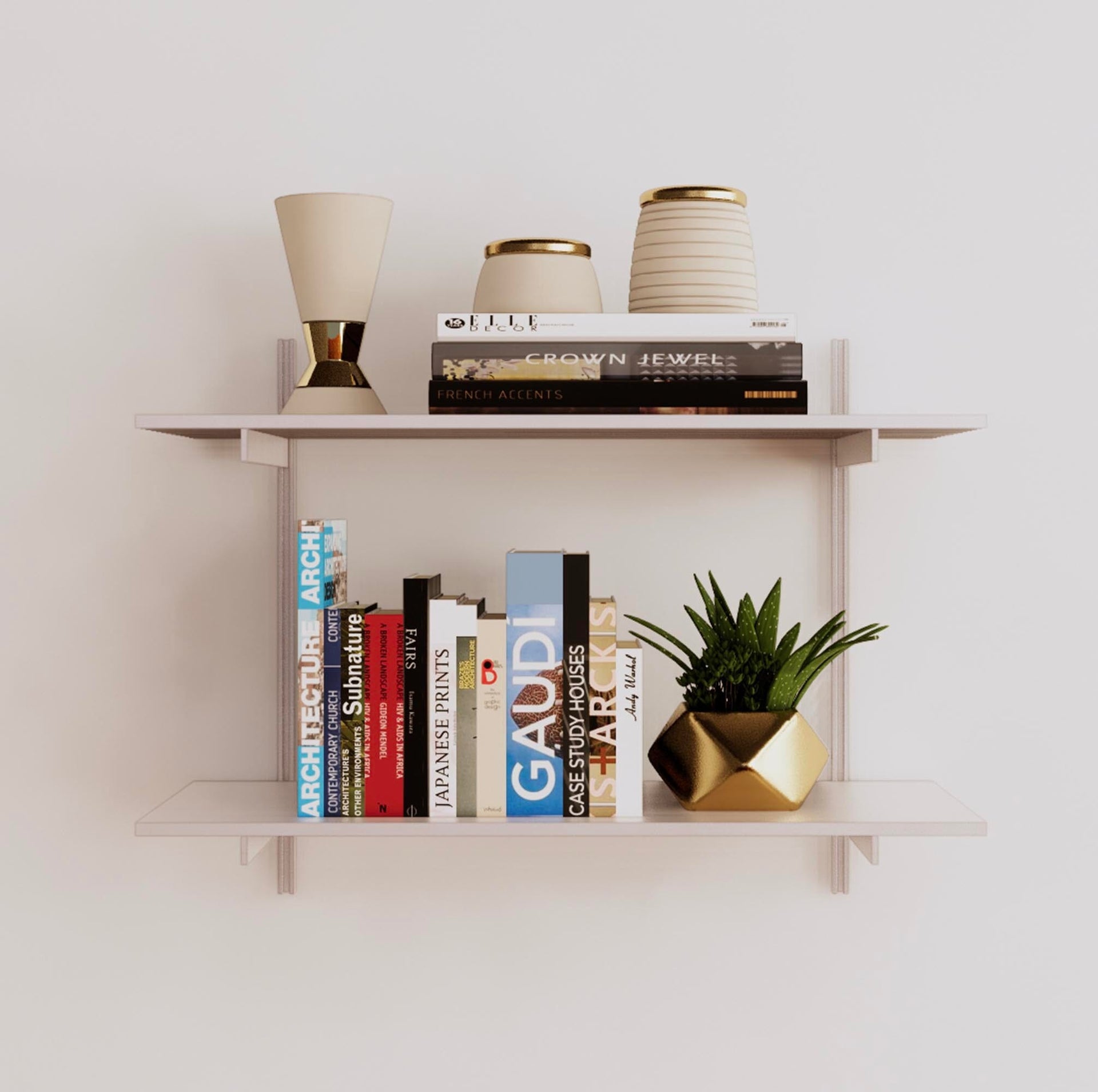 Wall Mounted Shelving Units 2 Shelf Aluminum Modern Shelving