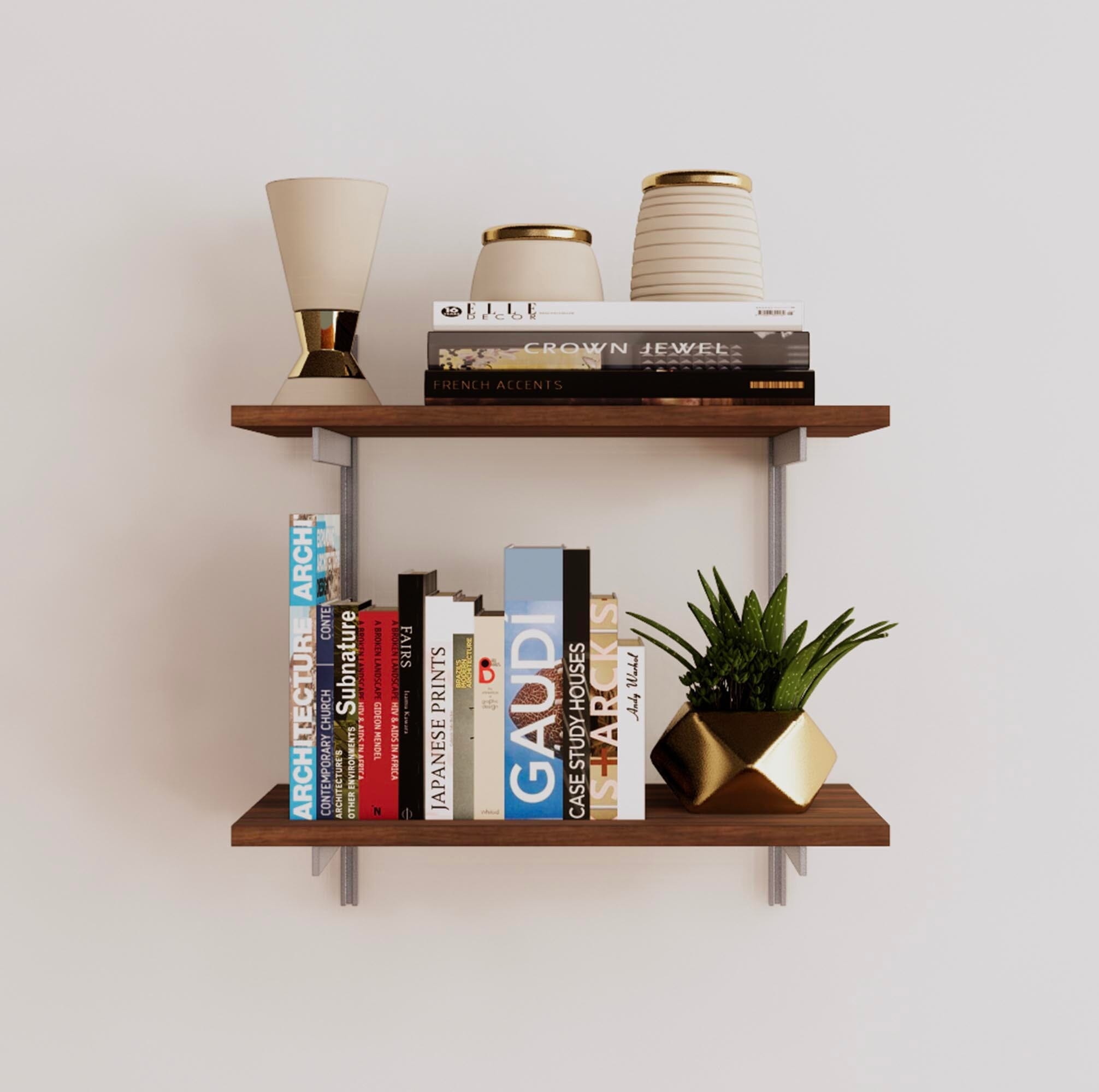 Wall Mounted Shelving Units - 2 Shelf Wood