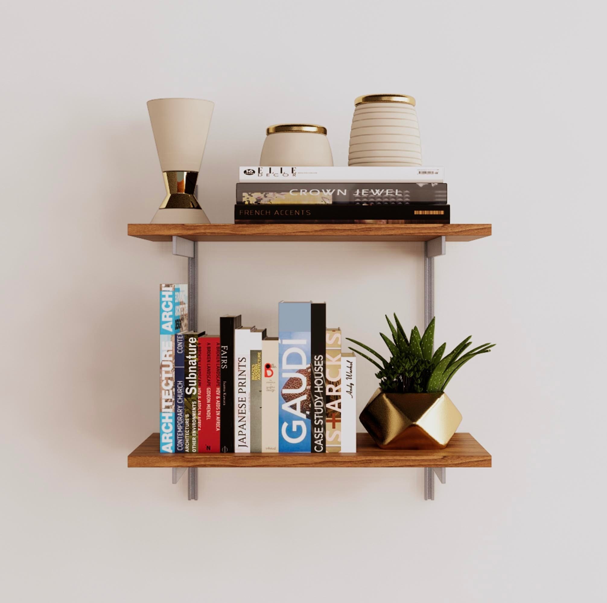 Wall Mounted Shelving Units - 2 Shelf Wood