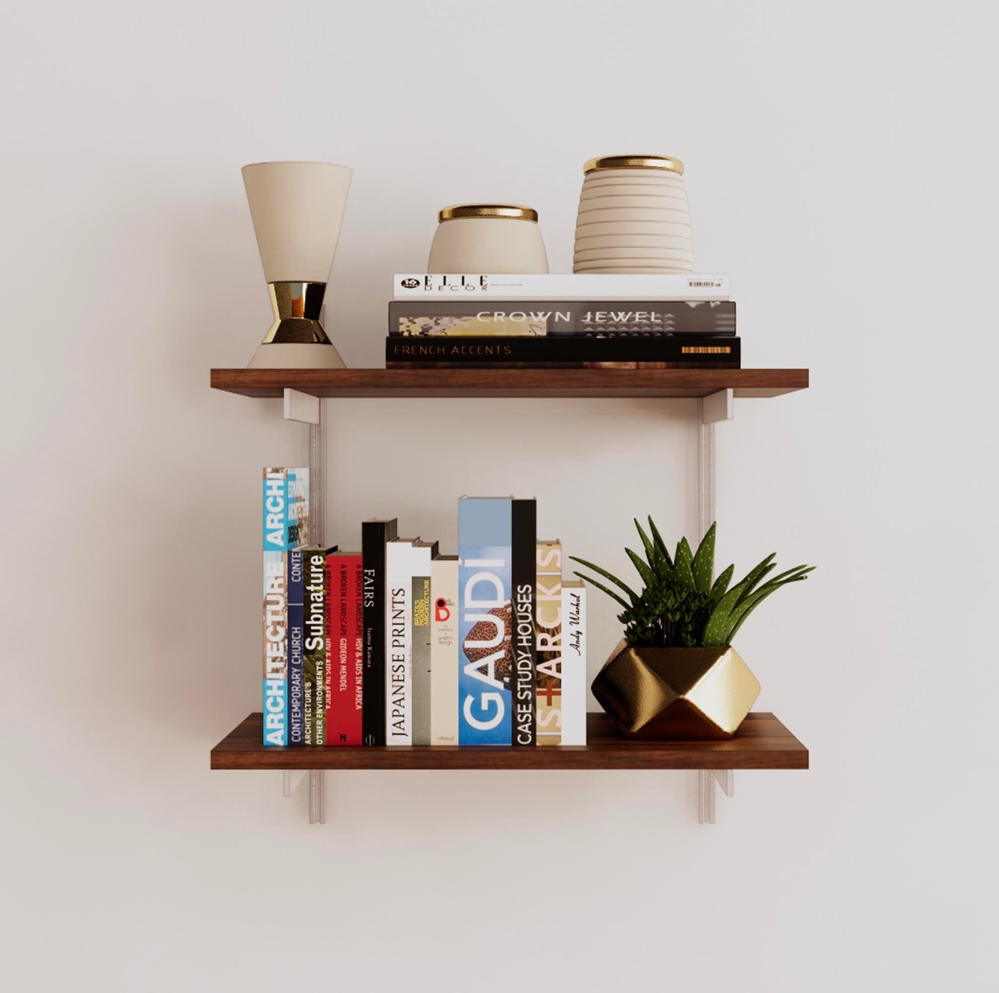 Wall Mounted Shelving Units - 2 Shelf Wood