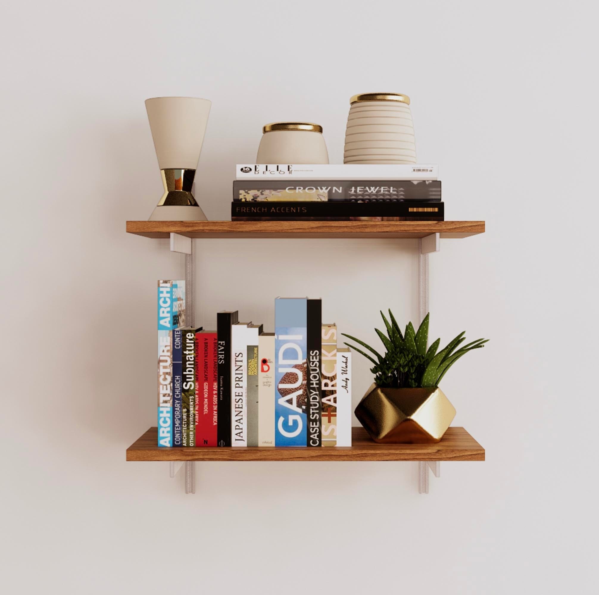 Wall Mounted Shelving Units - 2 Shelf Wood