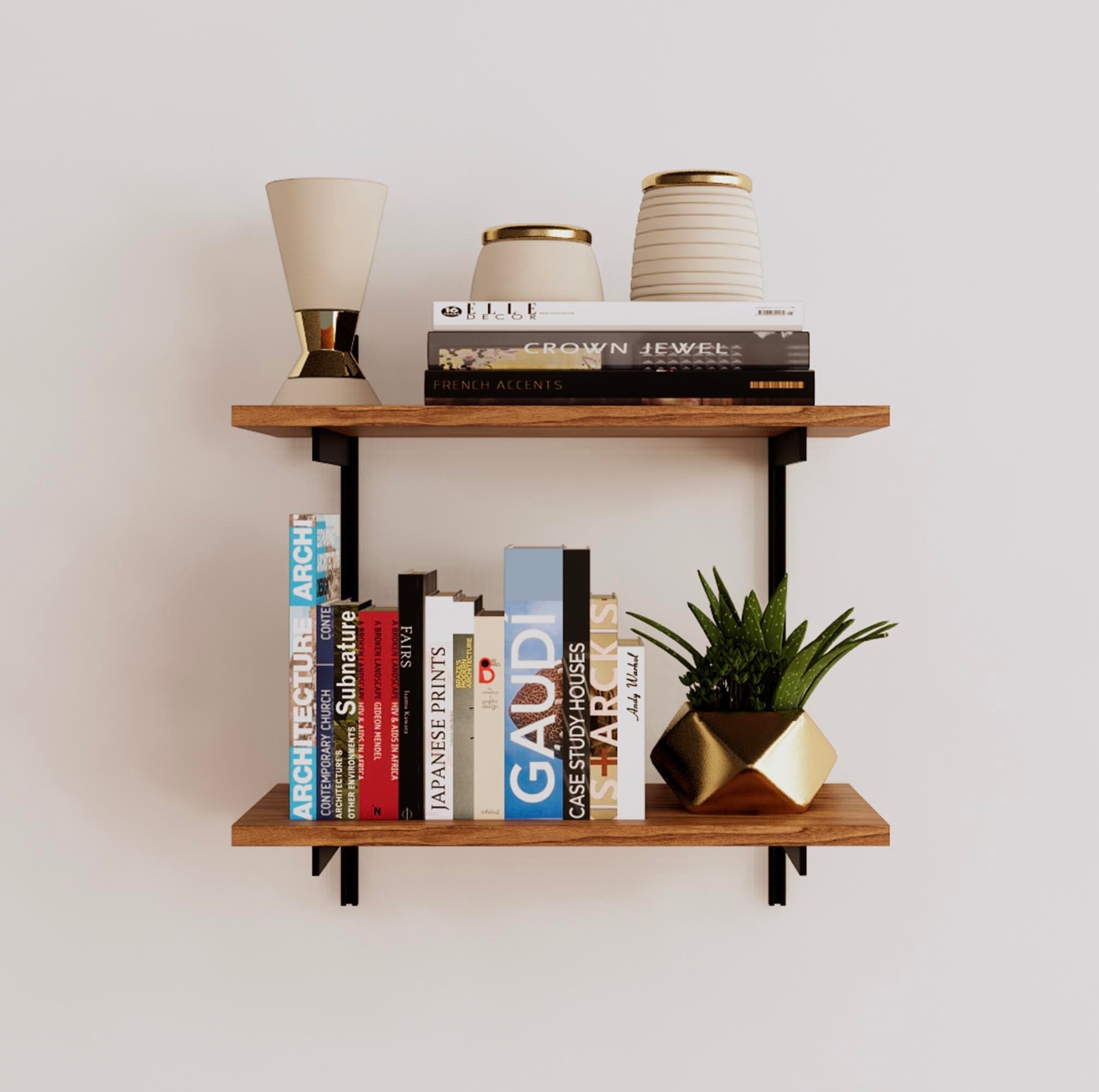 Wall Mounted Shelving Units - 2 Shelf Wood