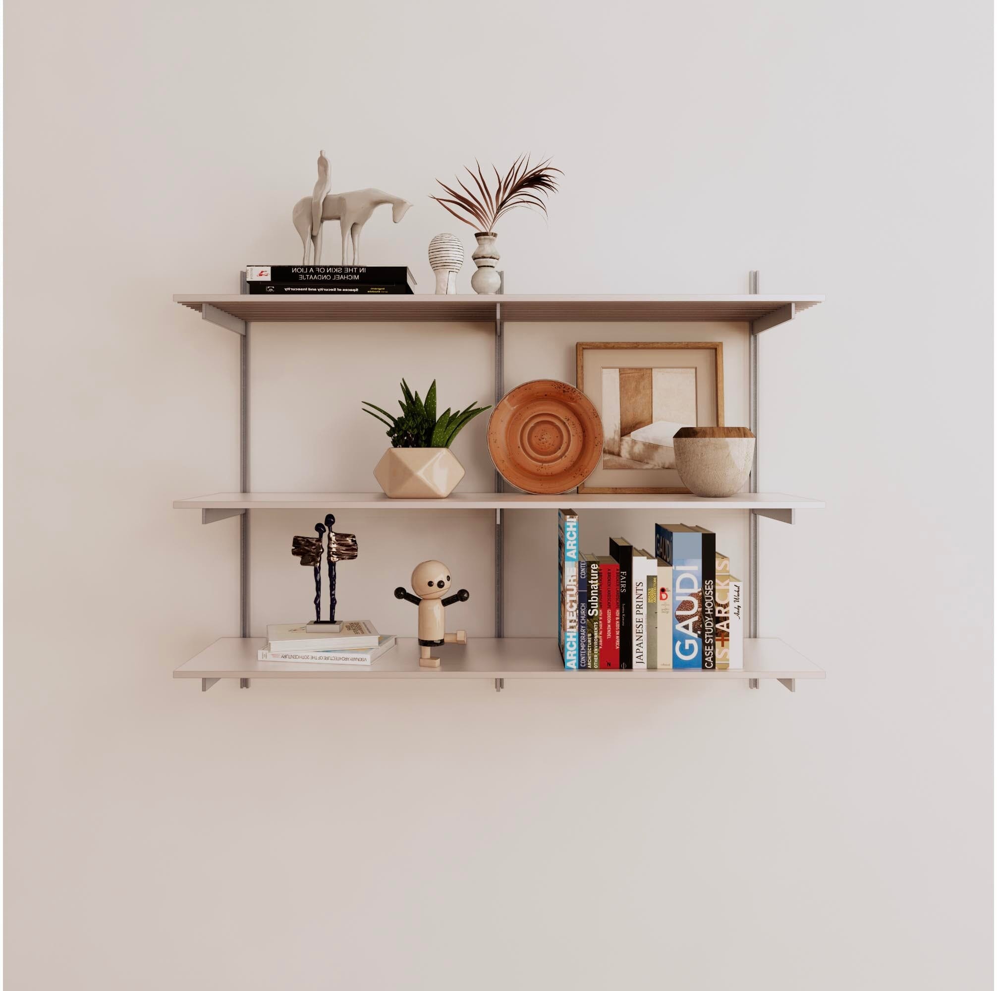 Wall Mounted Shelving Units - 3 Shelf Aluminum