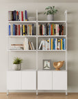 Modular Shelving Units - Aluminum Shelves and Wood Cabinets