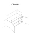 Harmony 4 Bay Media Unit - Aluminum + Wood Shelves and Cabinets