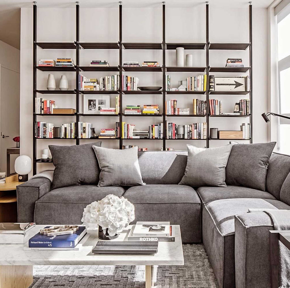 ModShelf Floor to Ceiling Room Divider Shelving with Cabinets – Modern ...