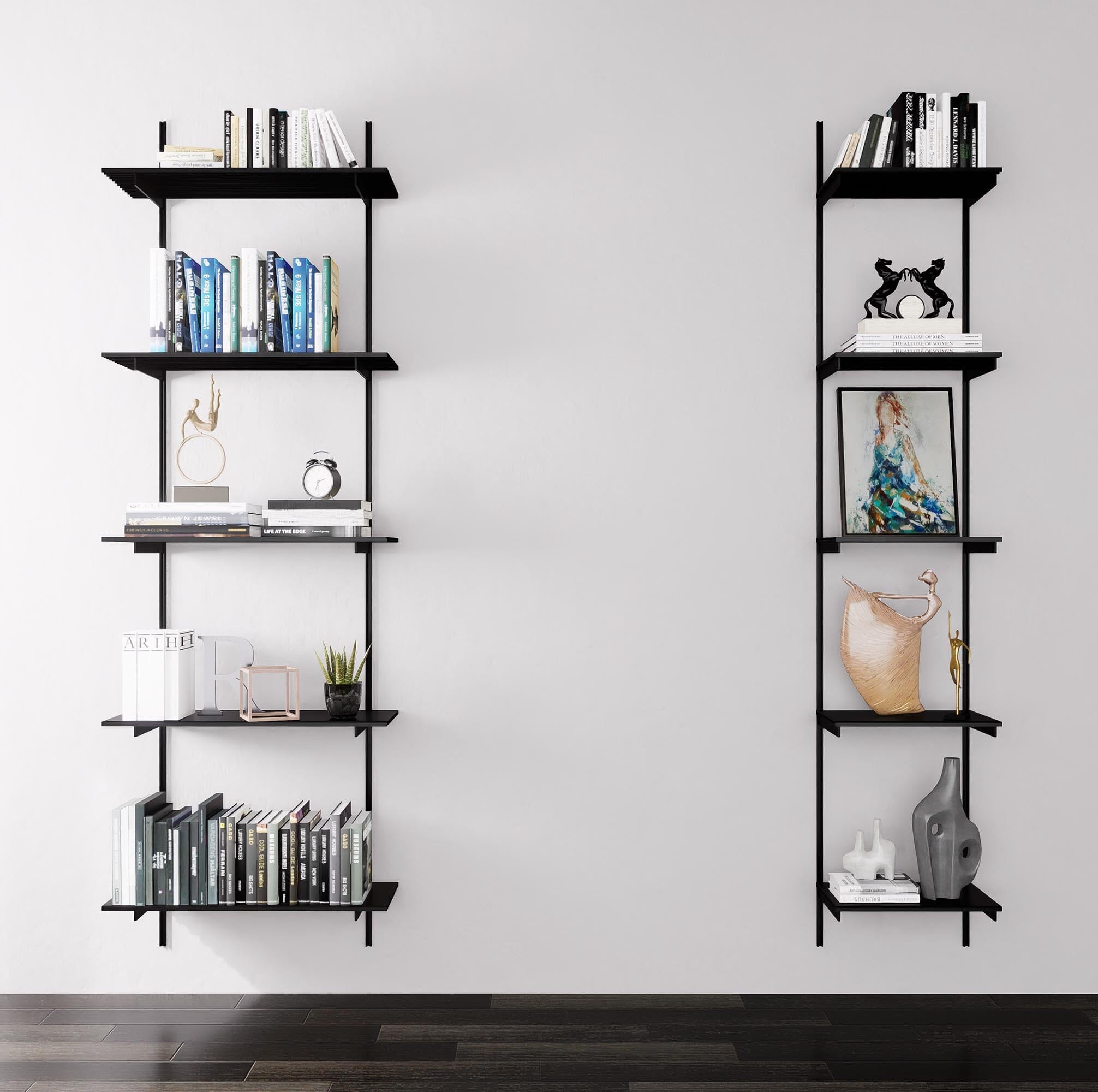 Wall Mounted Shelving Units - 3 Shelf Unit Wood/Aluminum