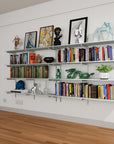 Wall Mounted Shelving Units - 3 Shelf Unit Wood/Aluminum