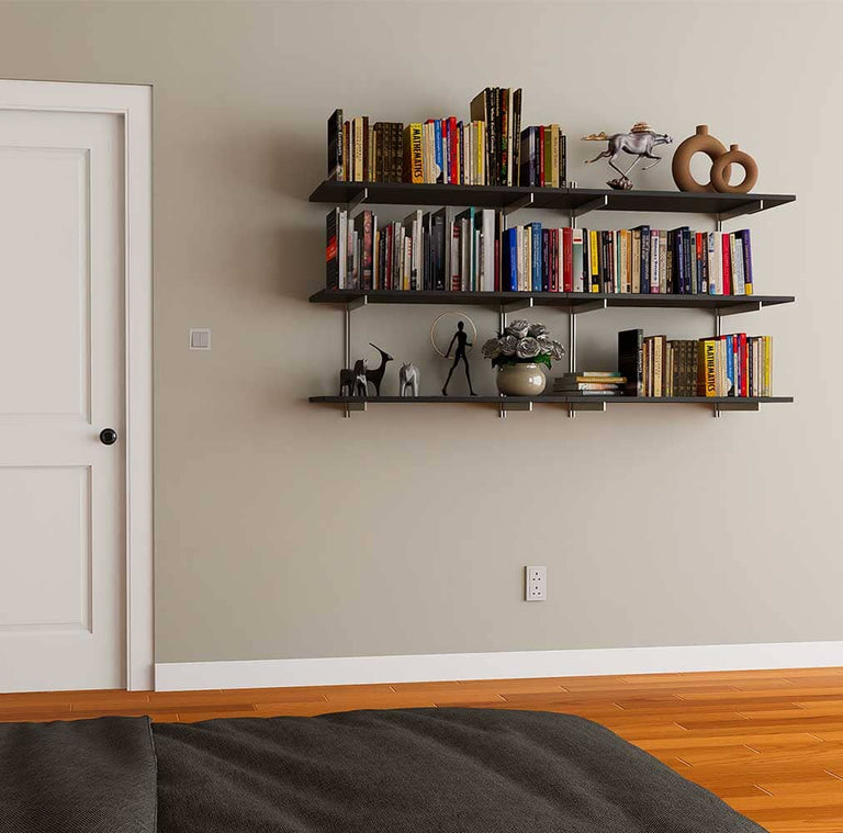 Mounted Storage Unit Wall Mounted Shelving Units - 2 Shelf Aluminum – Modern Shelving