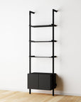 Modular Shelving Units - Aluminum Shelves + Wood Cabinets