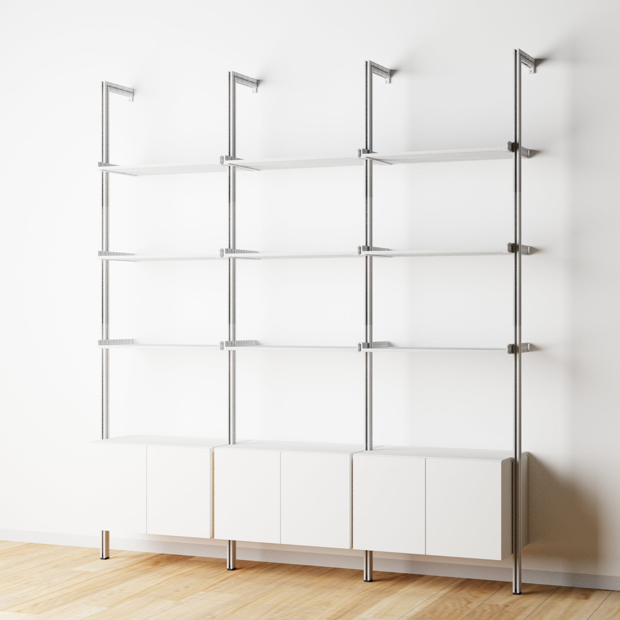 Wall Mounted Shelving Units - 2 Shelf Aluminum – Modern Shelving