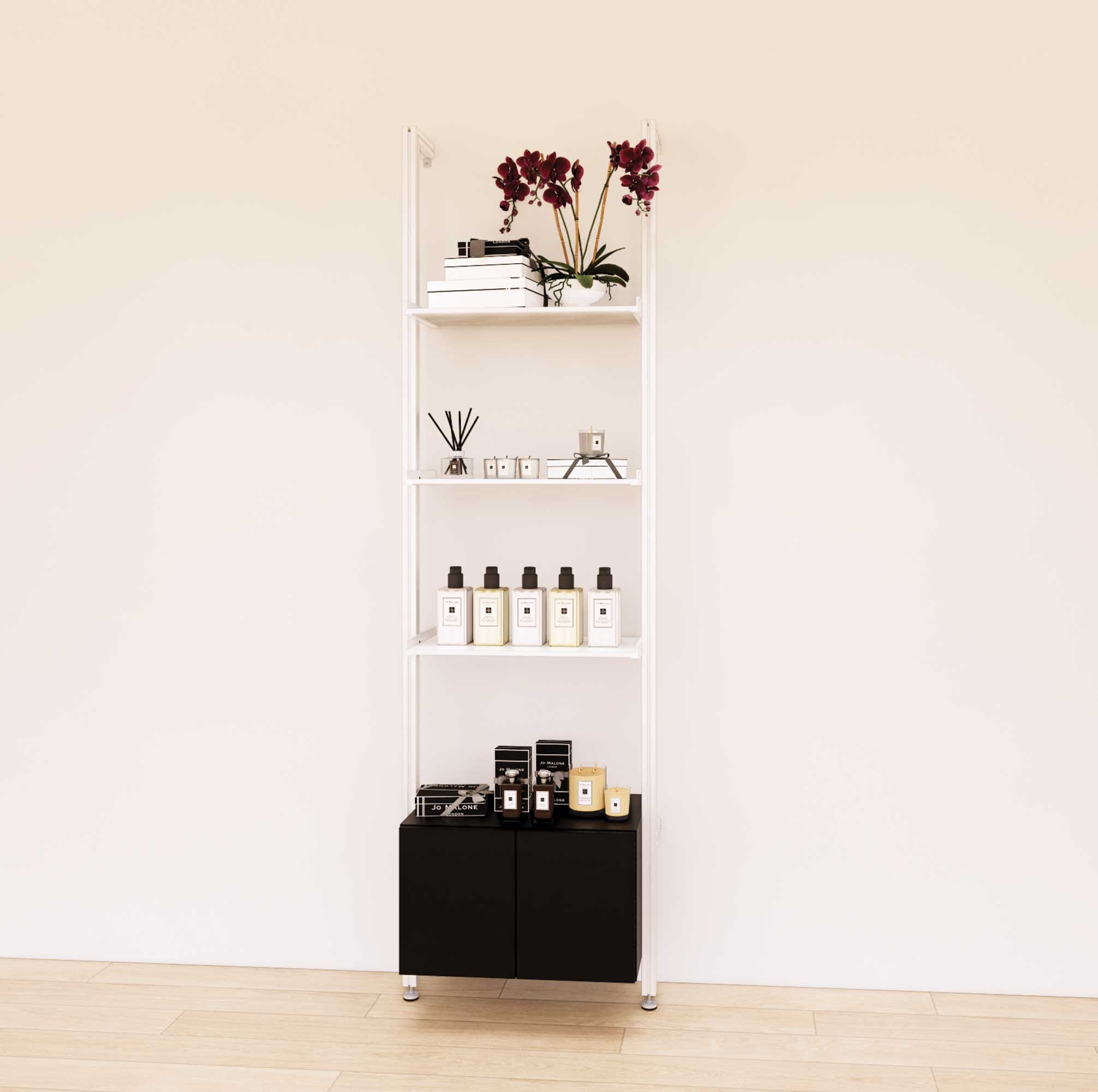 Retail Display Shelving with Base Cabinets