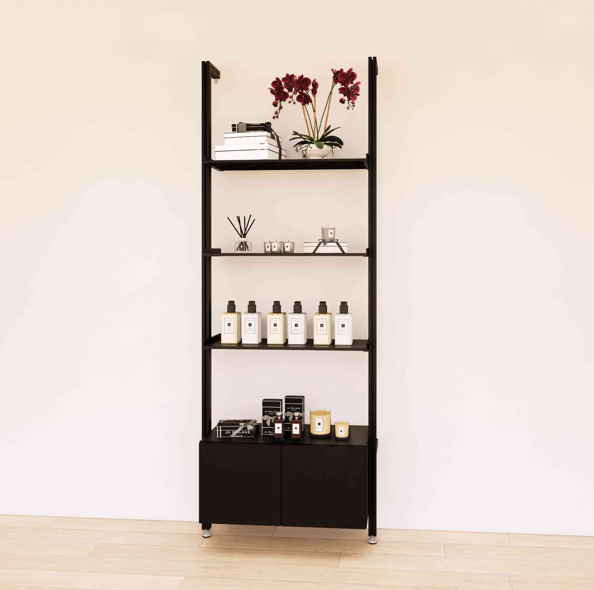 Retail Display Shelving with Base Cabinets