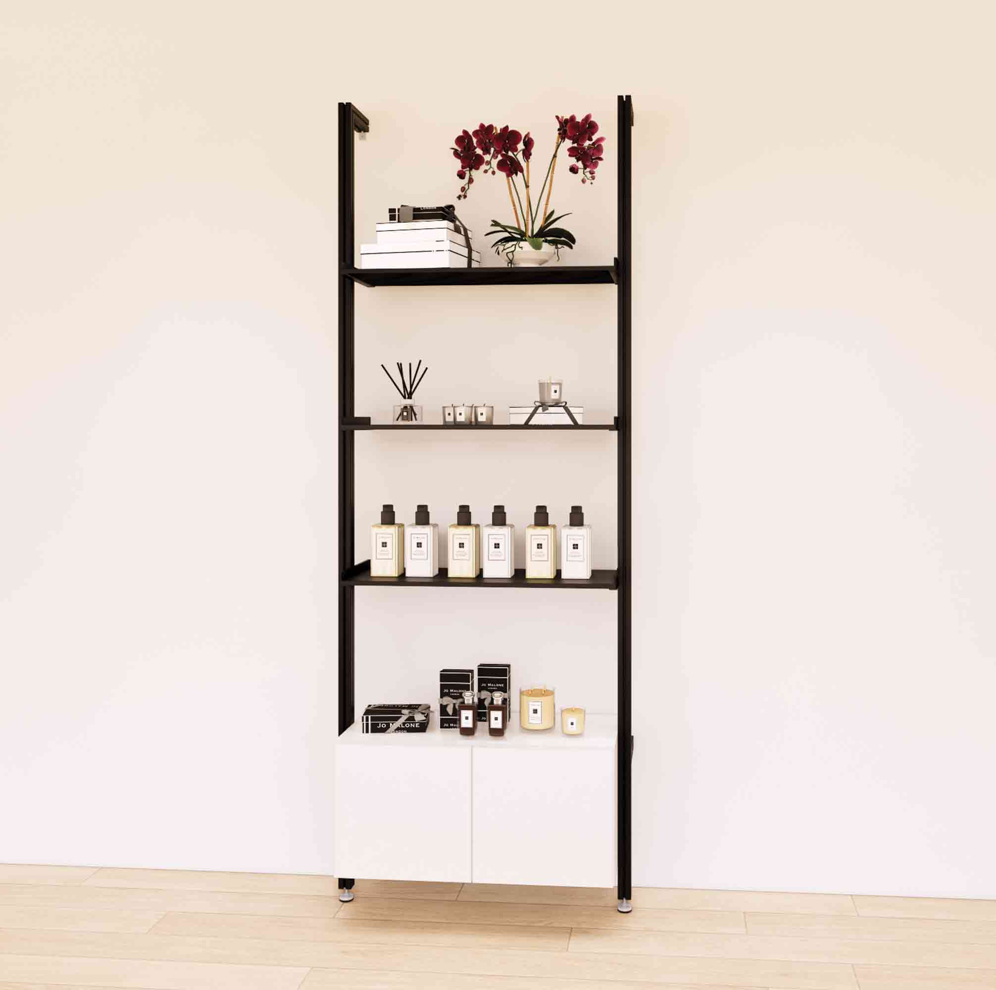 Retail Display Shelving with Base Cabinets