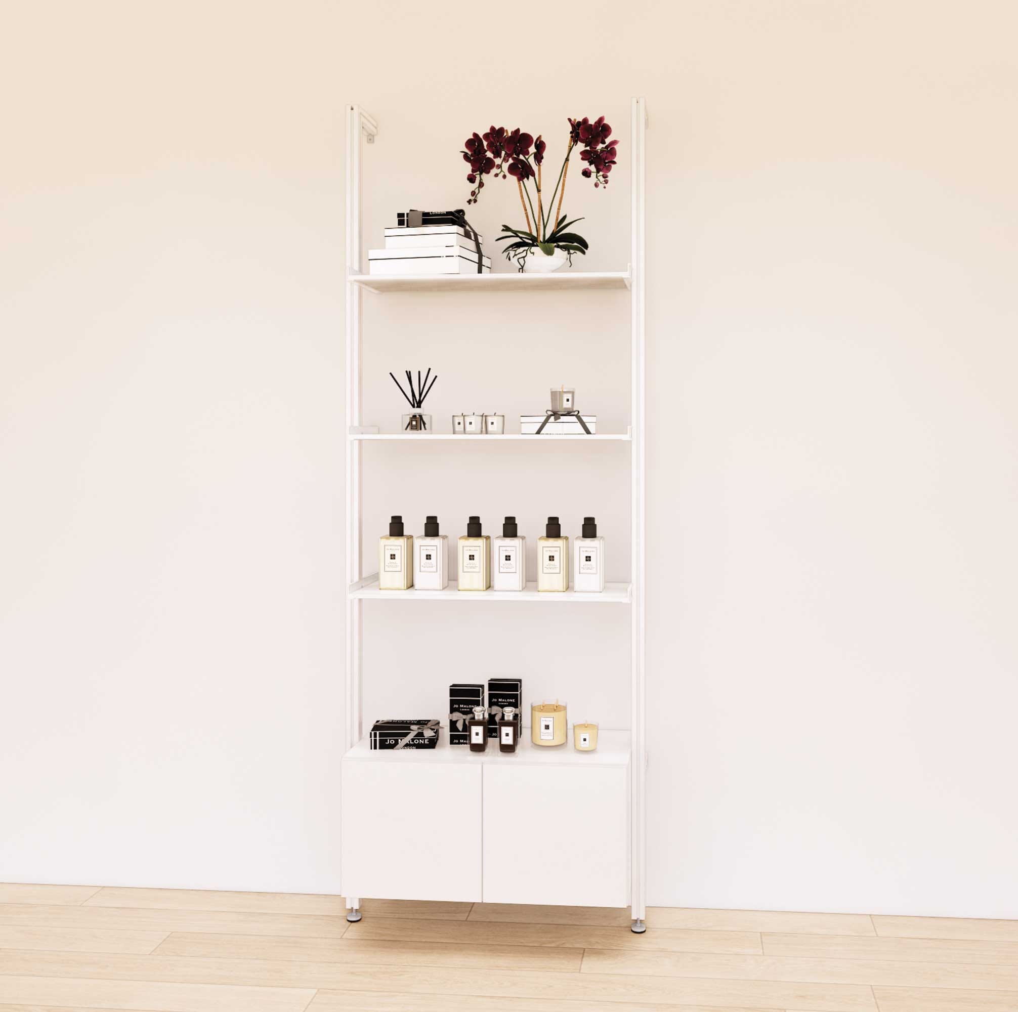 Retail Display Shelving with Base Cabinets