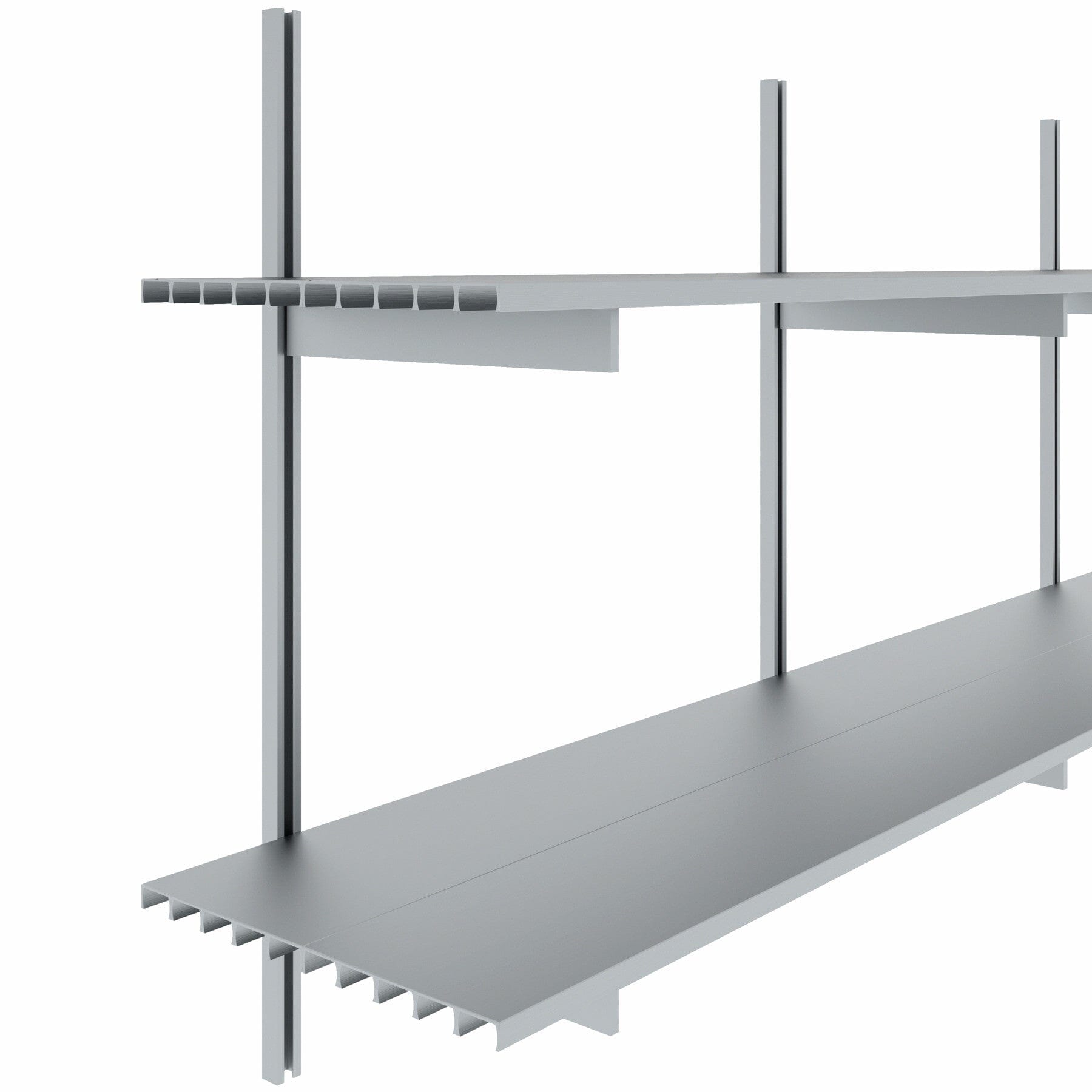 Wall Mounted Shelving Units - 2 Shelf Aluminum – Modern Shelving